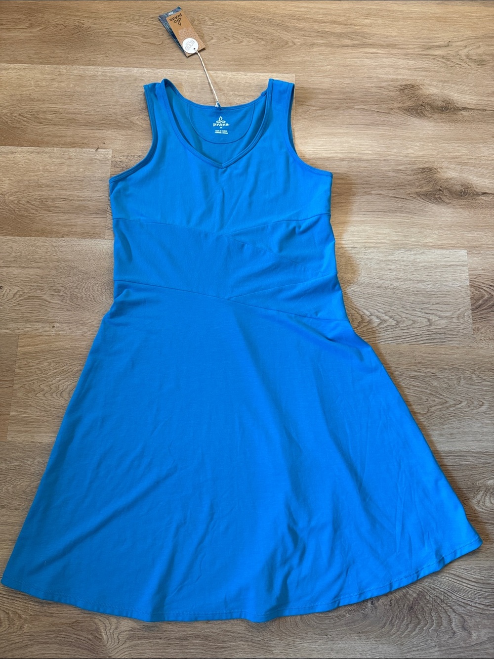 Prana Electro Blue Amelie Sleeveless V-Neck Midi Dress Size M
